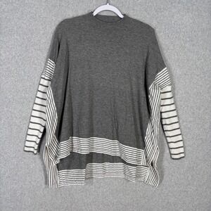 Shop Wanna B Poncho Sweater L/XL Oversized Hi Lo‎ Knit Artsy Lounge Comfy Cozy